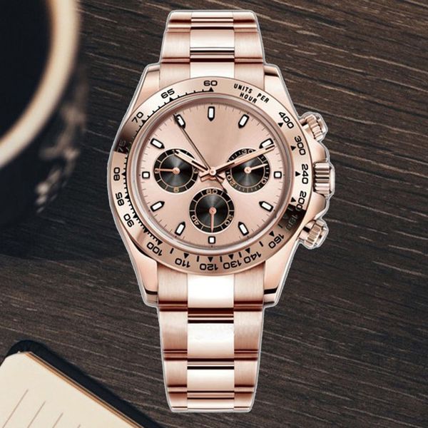 

men's automatic machinery 8215 movement watch sapphire glass 40mm stainless steel strap solid clasp super luminous waterproof movement, Slivery;brown