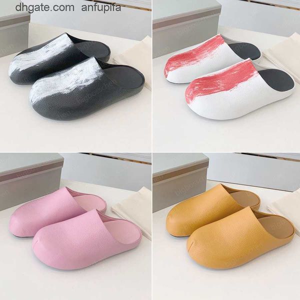 

fussbett sabot luxury marni slippers ladies clogs marn designer sandals fashion retro rubbed color leather flat bottom lazy summer, Black