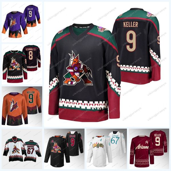 

clayton keller coyotes jersey lawson crouse barrett hayton jack mcbain ryan mcgregor nathan smith reece vitelli travis barron matias maccell, Black;red