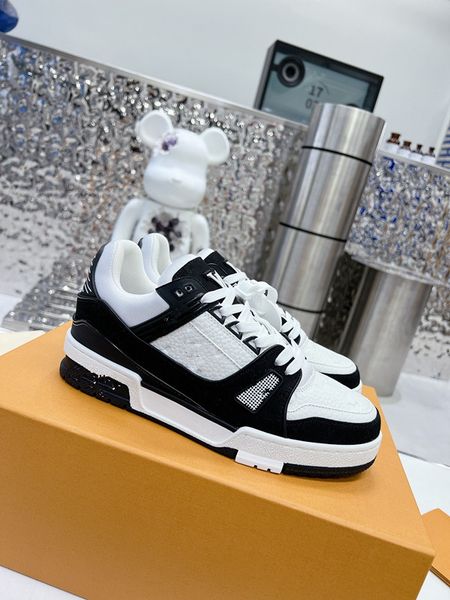 

designer sneakers boots mens women casual shoes fashion white genuine leather luxury flower embroidered 0607, Black