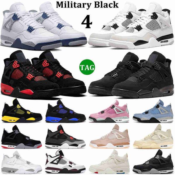 

4 men basketball shoes 4s military black cat university blue red thunder lightning white oreo sail midnight navy mens women trainers outdoor