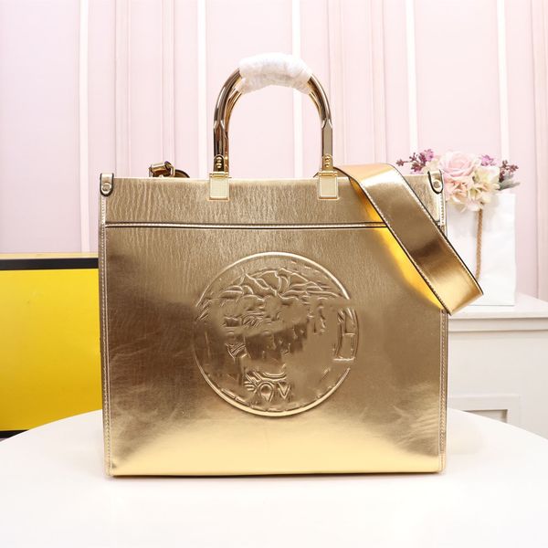 

joint style tote bag sunshine handbags shoulder shopping shopper bags designer underarm totes women handbag purse bright surface embossing a