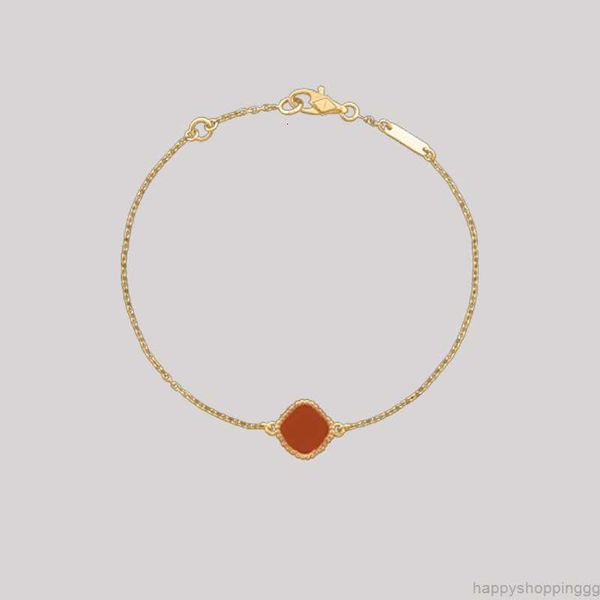 

red flower bracelet 18 style fashion classic 4/four leaf clover charm bracelets bangle chain 18k gold agate shell mother-of-pearl for weddin, Silver
