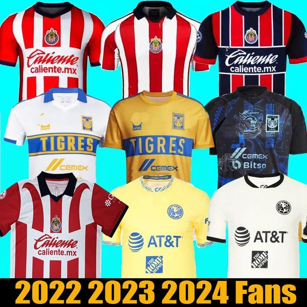 

22 23 chivas soccer jerseys club america jersey new liga mx tigres uanl home away mexico football shirts, Black;yellow