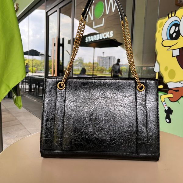 

luxury shopping bag shoulder bags genuine leather totes new fashion lady chain cross body bag designer handbags 34cm