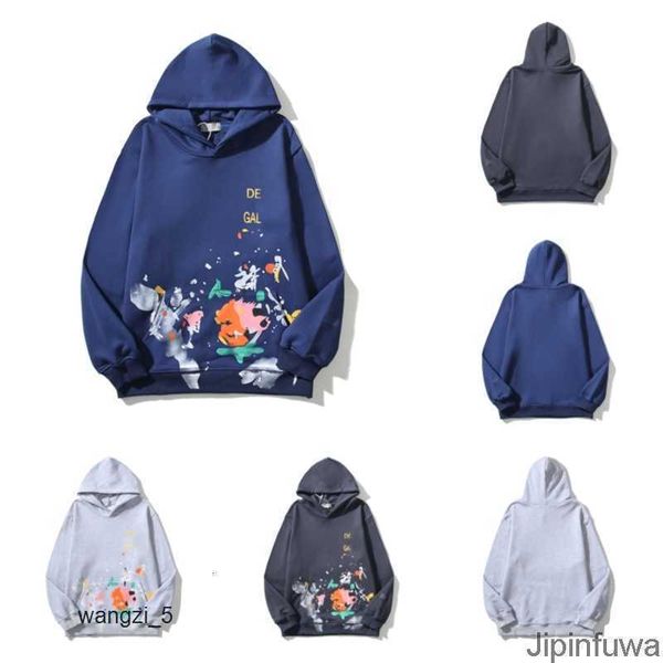 

2023 designer mens hoodies depts streetwear hooded sweater american high street painted graffiti womens loose hoody sports hip hop xhsq m59f, Black