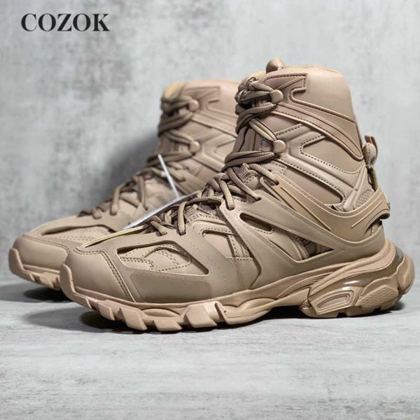 

spring and autumn high gang couple series sports shoes mesh cross vamp breathable damping lace-up leisure shoes