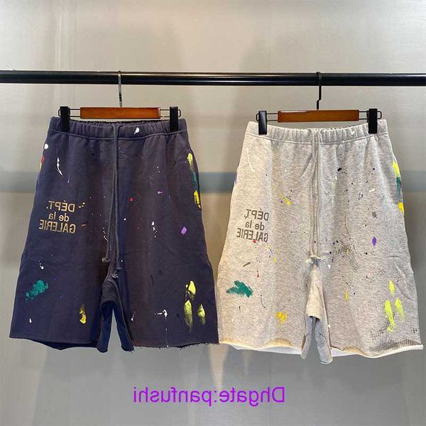 

factory outlet wholesale shorts online store g allery splash ink graffiti hand painted high street d ept five point loose pants letter casua, Black