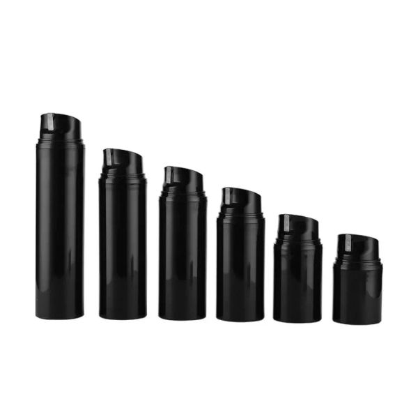 

24 x mini empty portable black airless dispenser lotion pump cream bottles 30ml 50ml 80ml 100ml 120ml 150ml