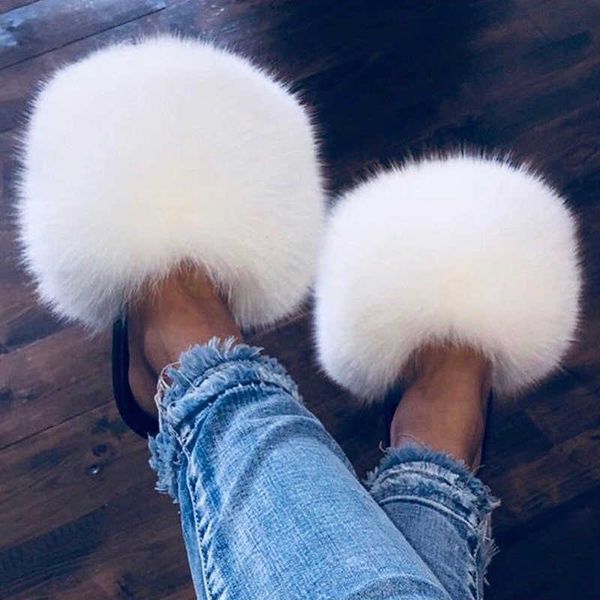 

sandals new arrival women warm plush fur slippers ladies colorful attractive ry slides girl home fluffy soft flat shoes 230417, Black