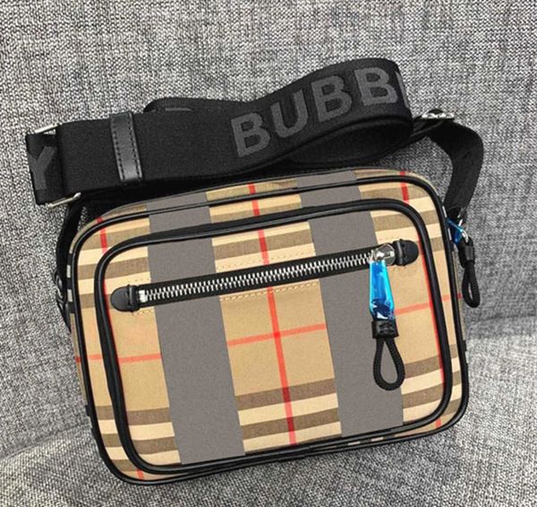 

shoulder bags retro tb camera women's men bag luxury designer crossbody classic vintage check stripes nylon leather brand canvas purses