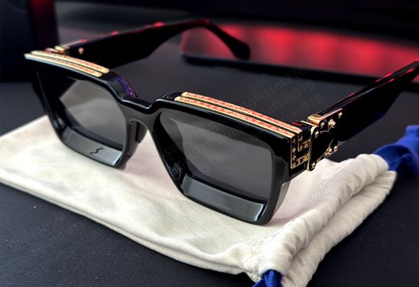 

luxury millionaire sunglasses for men and women square full frame vintage 1165 1.1 shiny gold good sell plated 96006, White;black