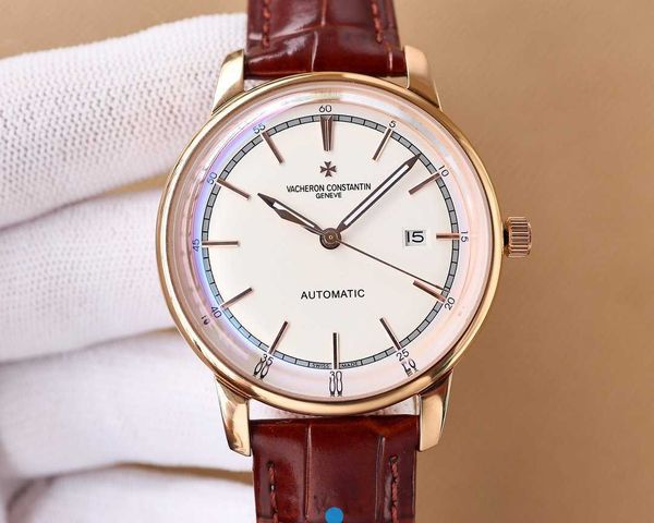 

formal classic luxury wrist watches v c luxu 41mm 9015 movement concise steady first-choice gift iced out movement watch colors automatic 2p, Slivery;brown