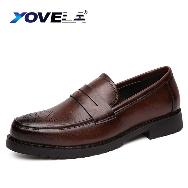

classic retro men's dress shoes business style party leather formal shoes wedding shoes men's flats leather oxfords loafers 46, Black