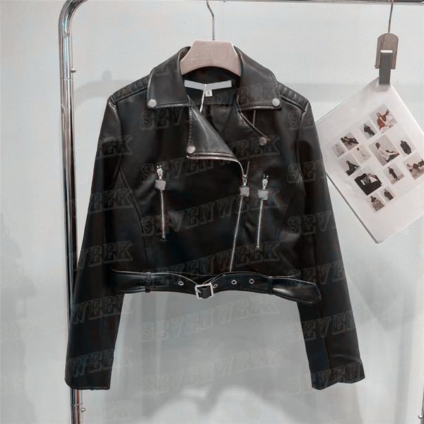 

pu leather jackets for women luxury letter rhinestone coats designer cropped jacket hiphop street wear, Black;brown