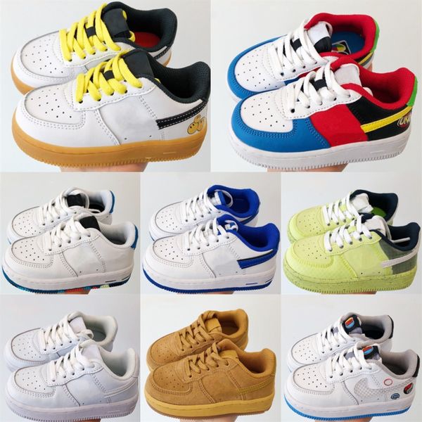 

kids shoes 1s forces toddlers low running sneakers boys girls 1 outdoor trainers children youth sport shoe skateboard baby kid wheat white r, Black