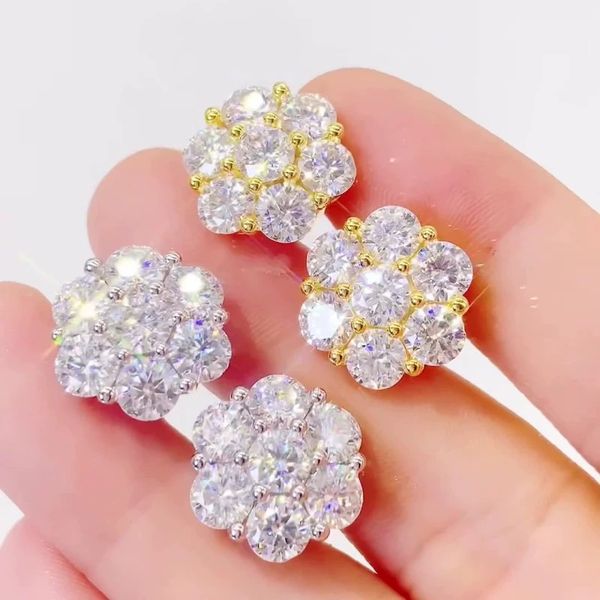 

passed test 5mm moissanite earrings diamond charm jewelry s925 silver men and women classic earrings, Golden;silver