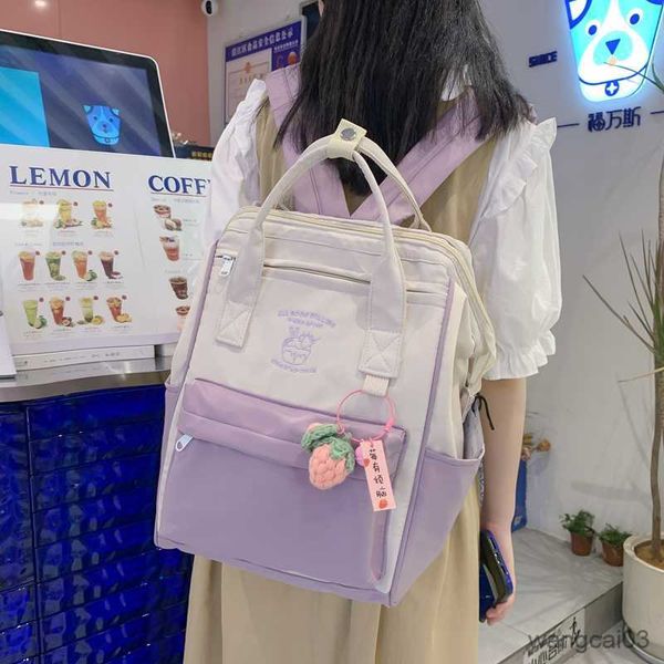 

backpacks fashion girls cute backpack shoulder bag sweet candy color schoolbag for teens rucksack high school bookbag r230805