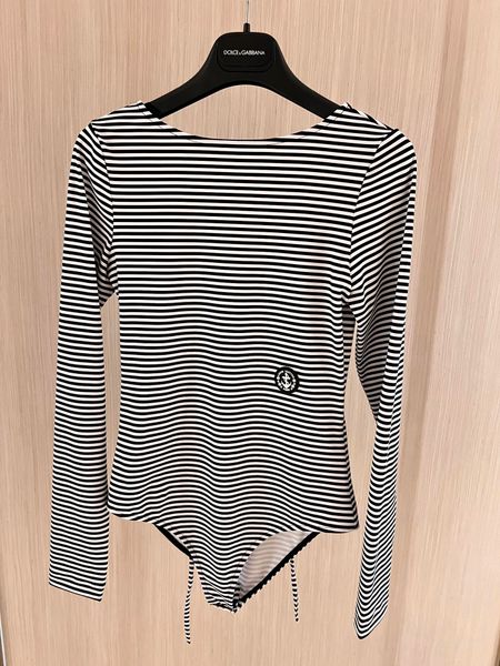 

women's swimwear luxury brand designer anagram logo stripe, White;black