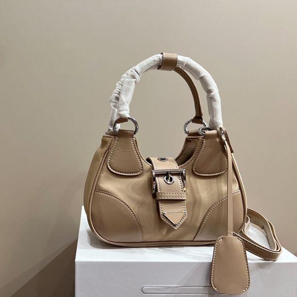 

designer mini moon totes shoulder bags re-nylon crescent half moon soft leahter handbags luxury 2023 new fashion underarm bag crossbody purs
