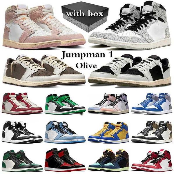 

air jordens 1 jumpman 1 1s basketball shoes designer sneakers black phantom washed pink olive white cement lucky green reverse mocha bred pa