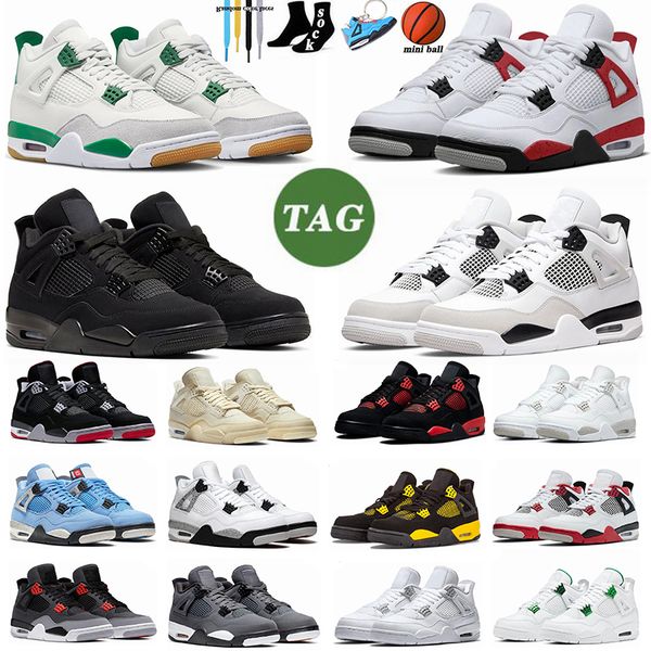 

2023 new basketball shoes mens womens trainers jumpman 4 military black cat 4s j4 red thunder university blue sail cactus jack 4 midnight na