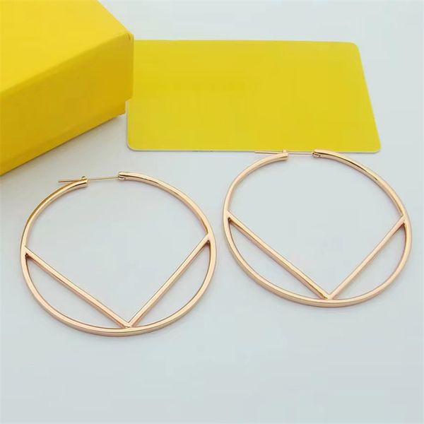 

big hoop stud earring designer for woman wholesale jewelry gold circle huggie gold plated designers stainless steel metal round luxury lette, Golden;silver