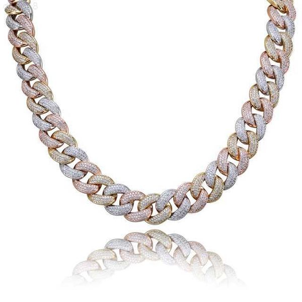 

wholesale fashion jewelry iced out 14k gold multicolor hip hop necklace chains for men, Silver