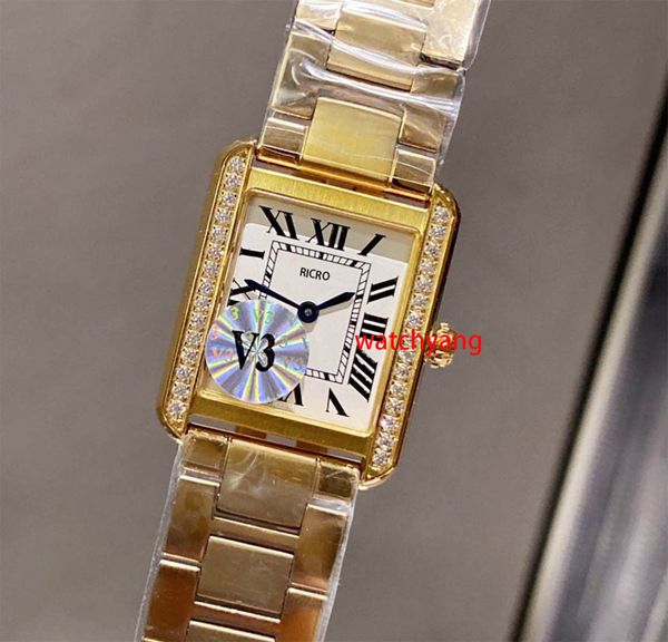

luxury women's quartz watch v3 factory 316l steel version medium 27mmx34mm medium 27mmx34mm blue hands roman dial, Slivery;golden