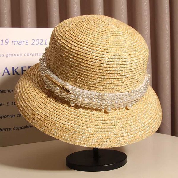 

designer golf cap brand french straw hat female sharafi lampshade bow beach hepburn sun holiday peaked, Blue;gray