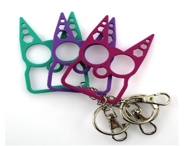 

metal cute cat ear defense keychain mold cat self defense key chain5240832, Silver