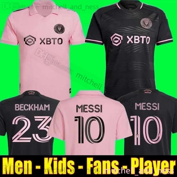 

2023 2024 inter miami soccer jerseys cf messis matuidi higuain campana yedlin beckham mls 23 24 football men kids player fans version shirt, Black;yellow