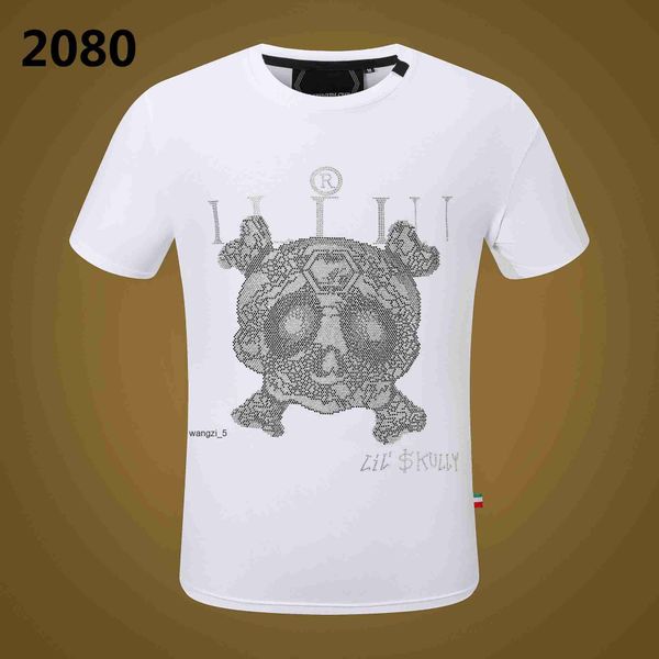 

phillip plain men designer pp skull diamond t shirt short sleeve dollar brown bear brand tee o-neck skulls tshirt tees pp2079 g3qe 12 cd4h, White;black