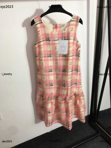 

designer woman dress back button tank dress grid pattern printing vest dress summer skirt luxurious #multiple product, Black;gray