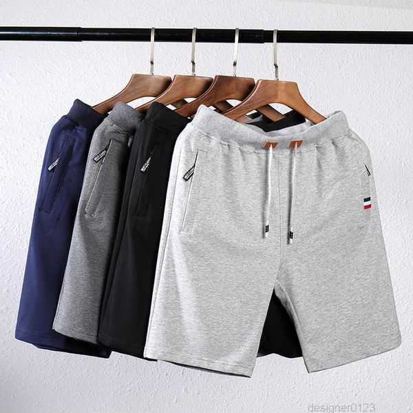 

sweat shorts men 2022 summer elastic waist shorts bermudas male plus size workout casual solid color jogger shorts zip pockets, White;black