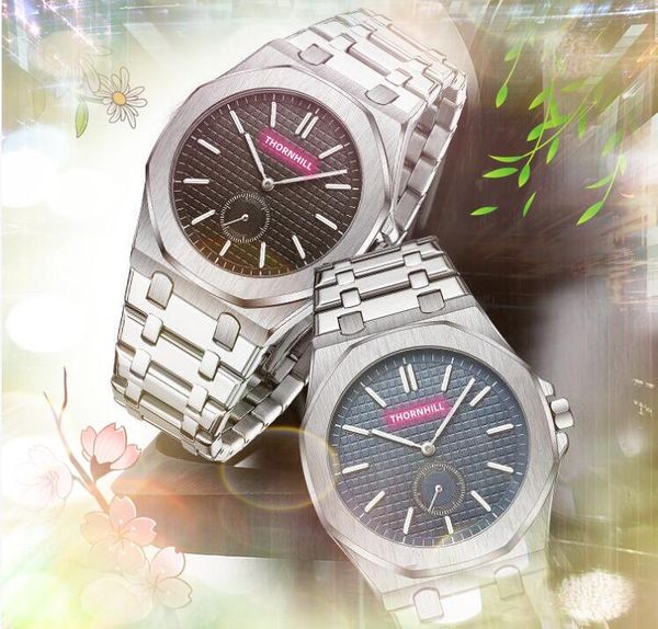 

unique come up goods automatic date watch 42mm premium stainless steel rubber band time clock multi color quarz chronograph movement screw-i, Slivery;brown