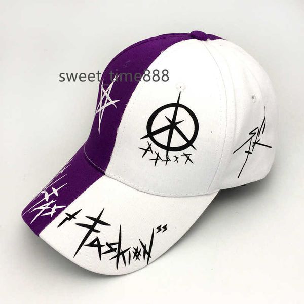 

hat men's cap hip hop hat young women's versatile sunshade hat trendy street black and white baseball cap, Blue;gray