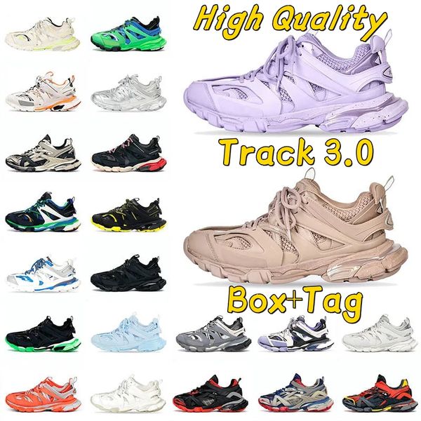 

vic designers casual shoes sneakers paris triple white black pink grey beige orange blue tracks 3 luxury brand tess.s. gomma leather nylon p