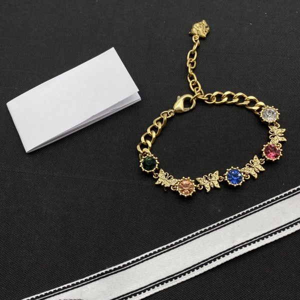

classic women's bracelet luxury designer crystal bracelet women's letter bracelet party wedding gift, Black