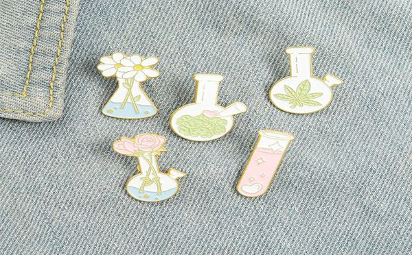 

bottle flower enamel brooches pin for women fashion dress coat shirt demin metal funny brooch pins badges promotion gift6709781, Blue