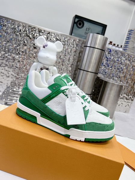 

2023 luxury designer woman shoe leather lace up men fashion platform sneakers white black mens 0607