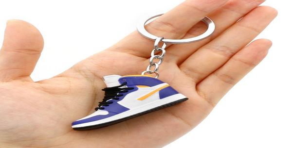 

keychains lanyards emation 3d mini basketball shoes three nsional model keychain sneakers couple souvenir mobile phone key pendant8175612, Silver