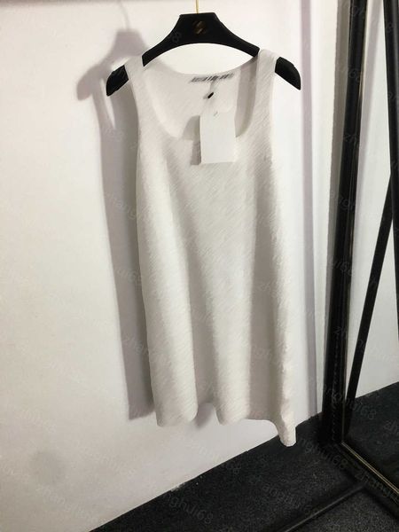 

23ss women dress womens designer clothing summer dresses presbyterian monogram jacquard knitted vest dress womens clothing, Black;gray