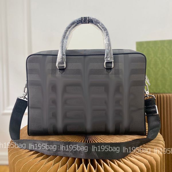 

designers luxurys briefcase bags men business package lapbag leather handbag striped design messenger high capacity shoulder handbags