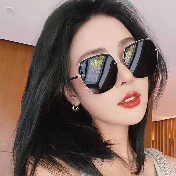 

women's summer uv protection polarized glasses large round face net red 2023 new fashion korean sunglasses, White;black