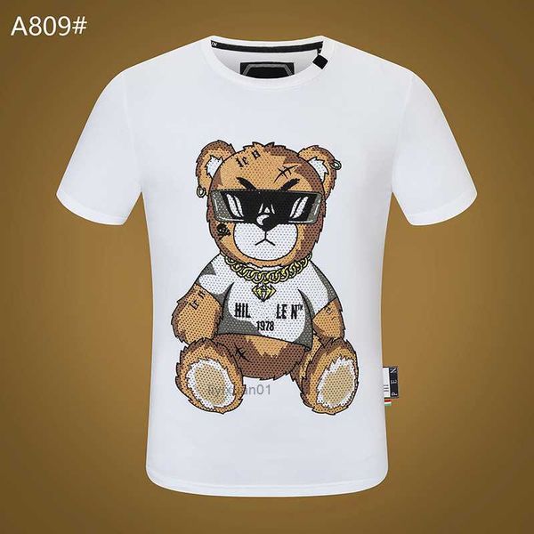 

phillip plain tees t-shirt summer fashion designer long sleeve luxury letter cotton clothing short zivh 3 nwxs iurx, White;black