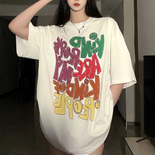 

wholesale designer t shirt for sale chaopai g allery d ept new high street couple crayon handdrawn letters short sleeve loose couple t shirt, White;black