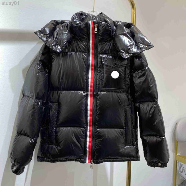 

designer mens down jacket brand women luxurys downs coat embroidered hooded jacket, Black