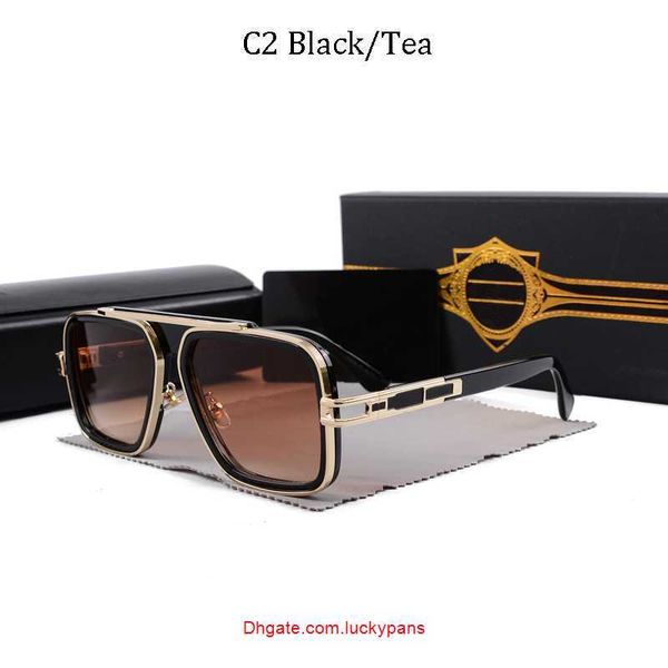 

luxury brand vintage sunglasses square women's sun glasses fashion designer shades golden frame sunglasses uv400 gradient lxn evo dita, White;black