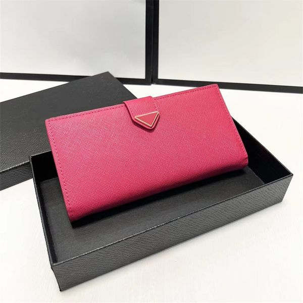 

2023 long wallet card holder designer wallet purses women mens wallets fashion clutch bags holders zipper pocket genuine leather 5a, Red;black